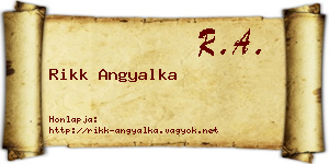 Rikk Angyalka névjegykártya